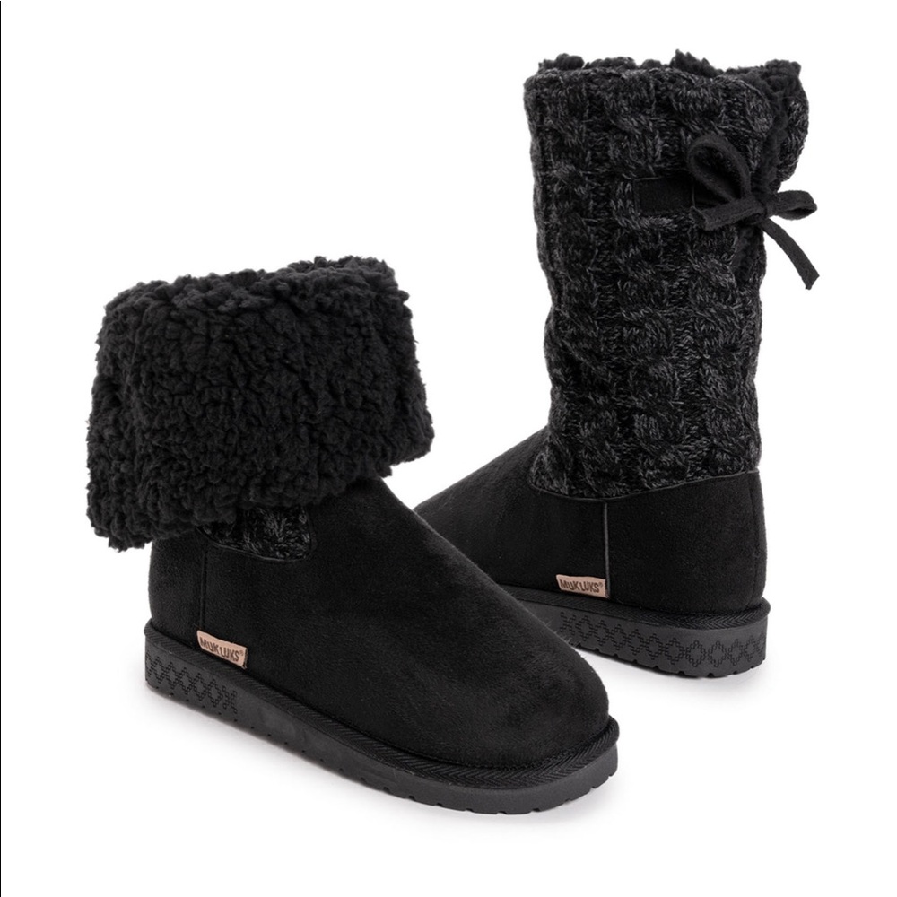 New Muk Luks Women’s Knit Fold Over Boots